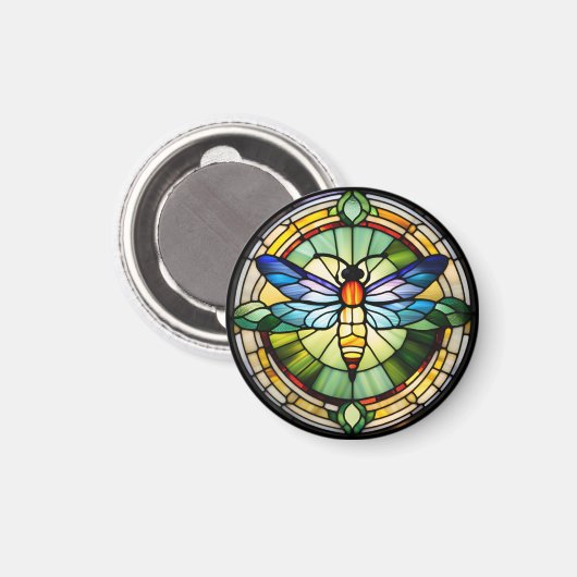 Glas in lood Dragonfly Magneet (Voorkant / Achterkant)
