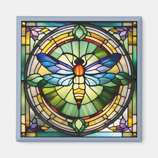 Glas in lood Dragonfly Magneet (Voorkant)