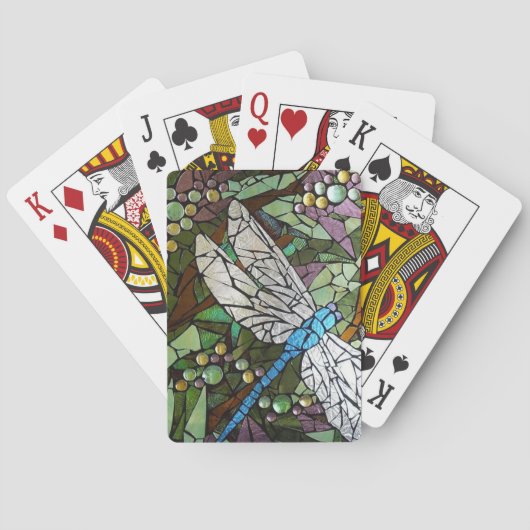 Glas in lood Dragonfly Pokerkaarten (Achterkant)