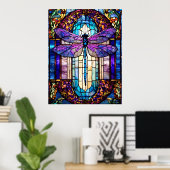 Glas in lood Dragonfly Poster (Thuiskantoor)