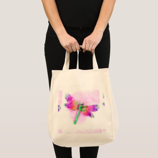 Glas in lood Dragonfly (roze) Tote Bag (Voorkant (product))