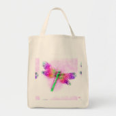 Glas in lood Dragonfly (roze) Tote Bag (Voorkant)