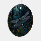 Glas in lood Dragonfly Shower Curtain Keramisch Ornament (Rechts)