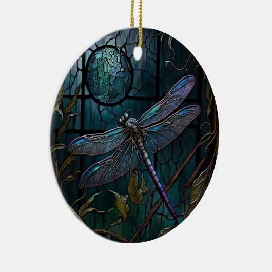 Glas in lood Dragonfly Shower Curtain Keramisch Ornament (Rechts)