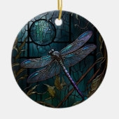 Glas in lood Dragonfly Shower Curtain Keramisch Ornament (Voorkant)