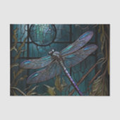 Glas in lood Dragonfly Shower Curtain Tissuepapier (Voorkant)