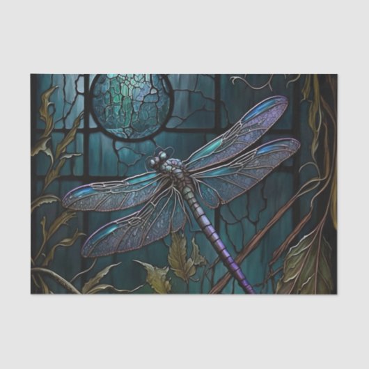 Glas in lood Dragonfly Shower Curtain Tissuepapier (Voorkant)