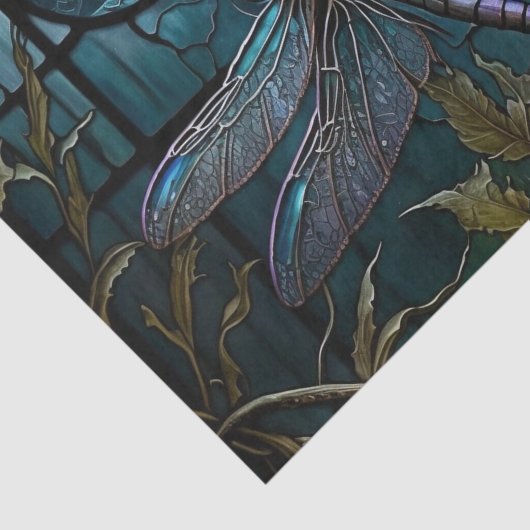 Glas in lood Dragonfly Shower Curtain Tissuepapier (Detail)