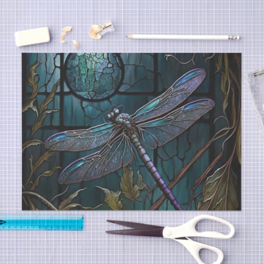 Glas in lood Dragonfly Shower Curtain Tissuepapier (Craft)