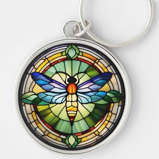 Glas in lood Dragonfly Sleutelhanger (Voorkant)