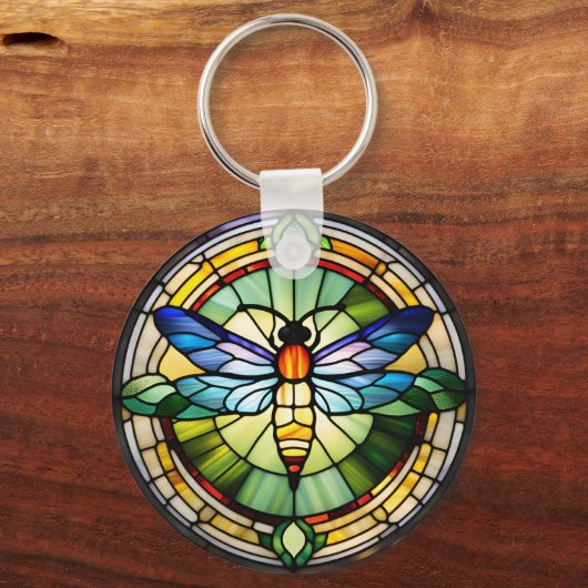 Glas in lood Dragonfly Sleutelhanger (Voorkant)