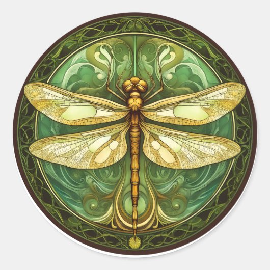 Glas in lood Dragonfly Sticker (Voorkant)