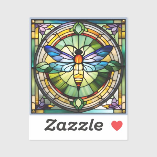 Glas in lood Dragonfly Sticker (Vel)