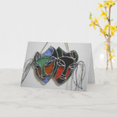 Glas in lood Drama Mask Kaart (Gele Bloem)