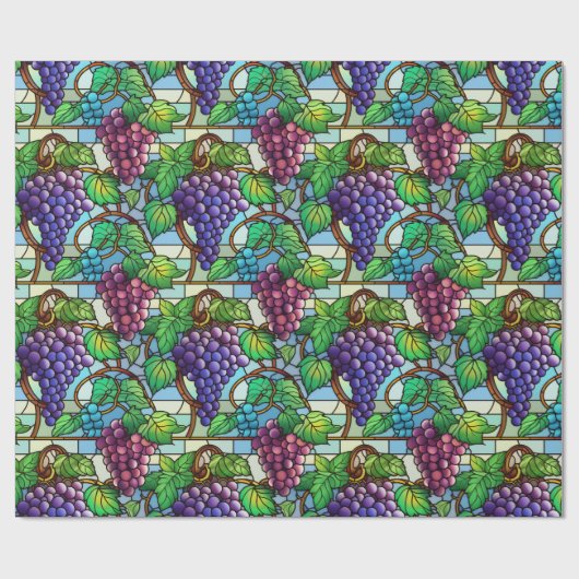 Glas in lood druiven cadeaupapier (Vlak)