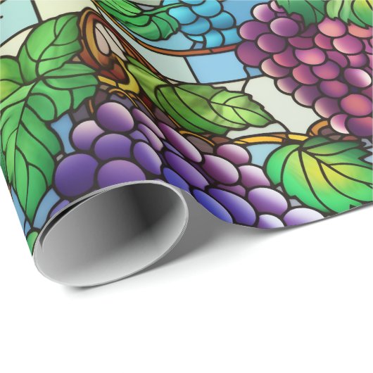 Glas in lood druiven cadeaupapier (Rol Hoek)