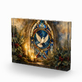 Glas-in-lood Duif Kerst Raam Fotoblokken (Rechts)