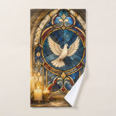 Glas-in-lood Duif Kerstmisraam Bad Handdoek (Handdoek)