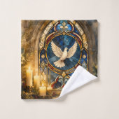 Glas-in-lood Duif Kerstmisraam Bad Handdoek (Wasdoekje)