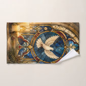 Glas-in-lood Duif Kerstmisraam Bad Handdoek (Handdoek)