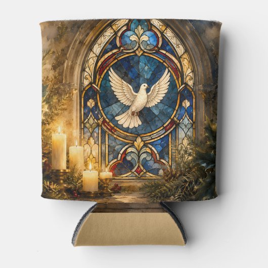 Glas-in-lood Duif Kerstmisraam Blikjeskoeler (Voorkant)