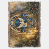 Glas-in-lood Duif Kerstmisraam Deken (Voorkant Verticaal)