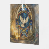 Glas-in-lood Duif Kerstmisraam Glas Ornament (Voorkant links)