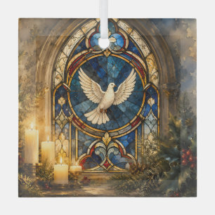 Glas-in-lood Duif Kerstmisraam Glas Ornament
