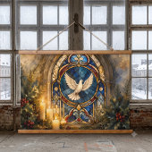 Glas-in-lood Duif Kerstmisraam Hangend Wandkleed