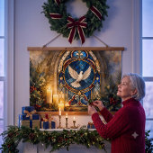 Glas-in-lood Duif Kerstmisraam Hangend Wandkleed