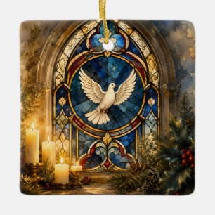 Glas-in-lood Duif Kerstmisraam Keramisch Ornament