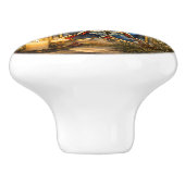 Glas-in-lood Duif Kerstmisraam Keramische Knop (Zijkant)