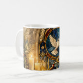 Glas-in-lood Duif Kerstmisraam Koffiemok (Voorkant links)