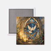 Glas-in-lood Duif Kerstmisraam Magneet (Voorkant / Achterkant)