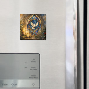 Glas-in-lood Duif Kerstmisraam Magneet