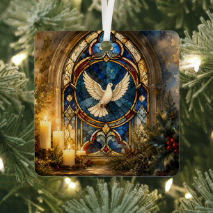 Glas-in-lood Duif Kerstmisraam Metalen Ornament