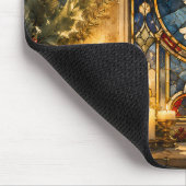 Glas-in-lood Duif Kerstmisraam Muismat (Hoek)