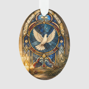 Glas-in-lood Duif Kerstmisraam Ornament