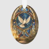 Glas-in-lood Duif Kerstmisraam Ornament (achterkant)