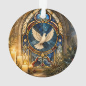 Glas-in-lood Duif Kerstmisraam Ornament (achterkant)