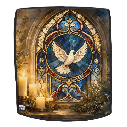 Glas-in-lood Duif Kerstmisraam Rugtassen (Verwijderbaar gezicht)
