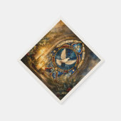 Glas-in-lood Duif Kerstmisraam Servet (Hoek)