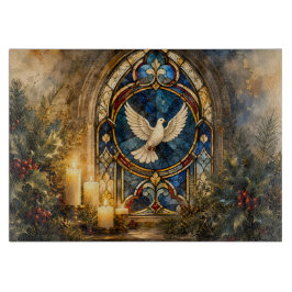 Glas-in-lood Duif Kerstmisraam Snijplank