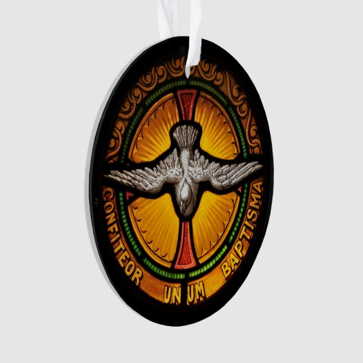 Glas in lood duif ornament (voorkant)