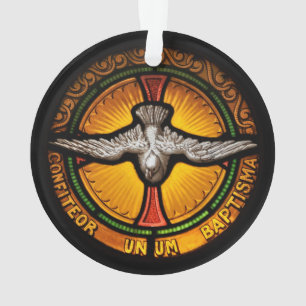 Glas in lood duif ornament