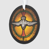 Glas in lood duif ornament (voorkant)