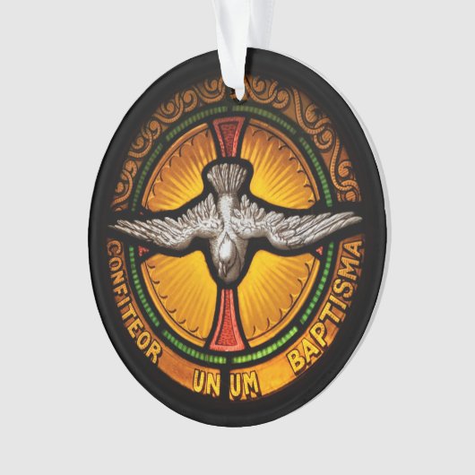 Glas in lood duif ornament (voorkant)