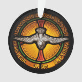 Glas in lood duif ornament (voorkant)