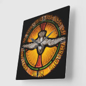 Glas in lood duif vierkante klok (Hoek)