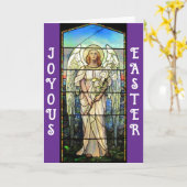Glas in lood Easter Angel Wenskaart Kaart (Gele Bloem)